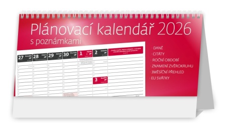 Kliknutím zobrazíte stolní kalendář pro rok 2026